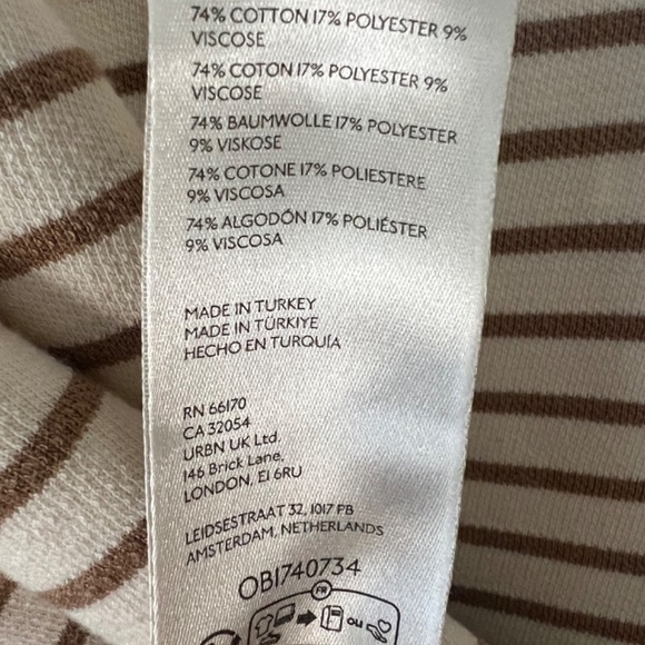 Maeve by Anthropologie Oversized Slouchy Striped Long Bell Sleeve Tee Size S EUC - Picture 9 of 9